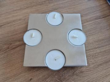 Waxinelichtjeshouder vierkant roestvrij staal 12x12 cm Zack beschikbaar voor biedingen
