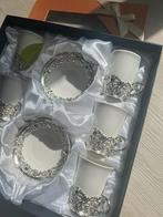 Servies Espresso koffie kopjes schotels zilver met dienblad, Antiek en Kunst, Antiek | Servies compleet, Ophalen of Verzenden