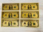 6x Gouden $1 Dollar Biljetten - Verzamelobject, Ophalen of Verzenden, Zo goed als nieuw
