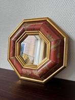 Vintage Houten 8 Hoekige Spiegel, Goud, Rood Decor, Huis en Inrichting, Woonaccessoires | Spiegels, Minder dan 50 cm, Ophalen of Verzenden
