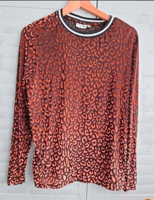Gaaf panterprint shirt L XL 42 44 zgan rood zwart City Life, Kleding | Dames, Blouses en Tunieken, Zo goed als nieuw, Maat 42/44 (L)