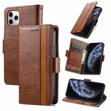 Luxe PU-leer Wallet Case Set for iPhone 11 Pro Max _ D.bruin