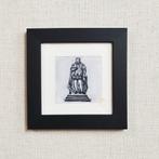 Ets Standbeeld Willem van Oranje Den Haag 10x10 cm met lijst, Minder dan 50 cm, Oorspronkelijke maker, Nieuw, Ophalen of Verzenden