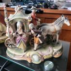 Duits Porseleinen Beeldje Koets met Paarden, Ophalen of Verzenden