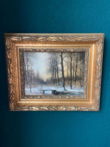 Mooi paneeltje “winterlandschap”. Gesigneerd Breedveld. beschikbaar voor biedingen