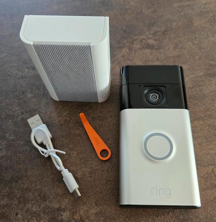 Z.G.A.N Ring Video Deurbel + Chime, Doe-het-zelf en Verbouw, Alarmsystemen, Zo goed als nieuw, Compleet systeem, Beweging, Draadloos