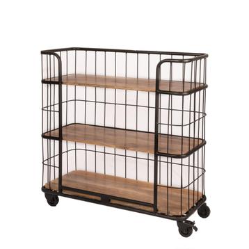 Industriële NIEUWE Bakkerskar Vintage Transportkar Mangohout beschikbaar voor biedingen