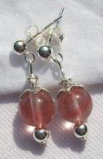 Kwarts oorknopjes (zilver), Sieraden, Tassen en Uiterlijk, Oorbellen, Verzenden, Nieuw, Roze, Met edelsteen