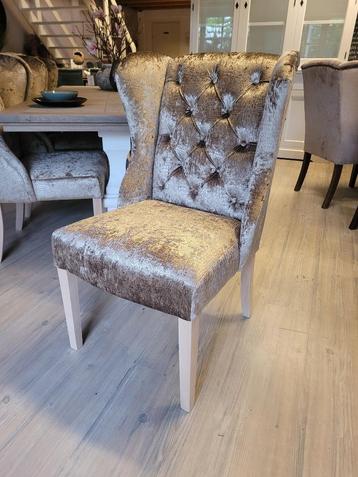 *VOORRAAD* 6 Landelijke Eetkamerstoelen Daisy Croco Goud (1) beschikbaar voor biedingen