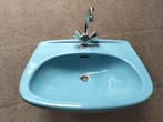Te koop, nette blauwe wasbak, Huis en Inrichting, Ophalen, Gebruikt, 50 tot 100 cm, Minder dan 100 cm