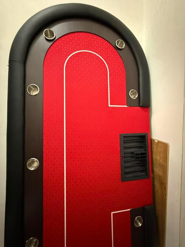 Pokertafel + Professionele Pokerset 500pcs Onbeschadigd, Hobby en Vrije tijd, Gezelschapsspellen | Kaartspellen, Zo goed als nieuw