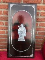 fraai ingelegd Chinees paneel, rechtersfiguur, Ophalen of Verzenden