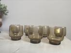 Vintage rookglas Luminarc France glazen - 7 stuks, Gebruikt, Ophalen of Verzenden, Borrel- of Shotglas