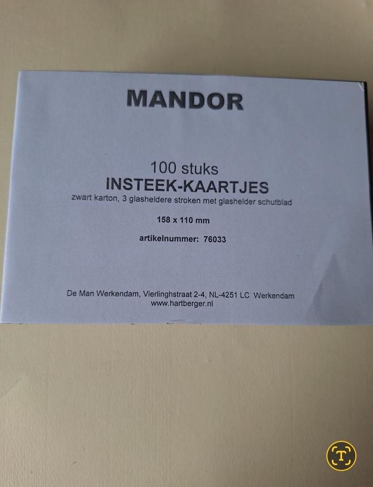 Mandor insteek-kaarten., Postzegels en Munten, Postzegels | Toebehoren, Overige typen, Ophalen of Verzenden