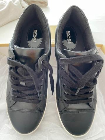 MICHAEL KORS zgan kirby lace leather sneakers zwart 39 /8.5 beschikbaar voor biedingen