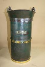 Antiek ijzeren 5 liter maatkan met koperen banden, Antiek en Kunst, Ophalen of Verzenden