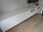 Hangend tv-meubel / tv-kast / opbergkast wit, Ophalen, Gebruikt, Glas, Minder dan 100 cm