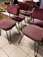 6 Eetkamerstoelen, keuken stoelen, bordeaux rood velvet stof, Huis en Inrichting, Stoelen, Nieuw, Vijf, Zes of meer stoelen, Stof