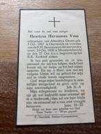 Voss Henricus 1867 Onstwedde 1938 Munsterscheveld x Giezen, Ophalen of Verzenden, Bidprentje
