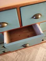 Vintage-stijl ladekast groen met brons, Huis en Inrichting, Kasten | Ladekasten, Ophalen, Gebruikt, 100 tot 150 cm, 5 laden of meer