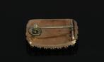 Parel memorie antieke rouw broche amethist 19e eeuws gouden, Verzenden, Goud, Broche, Met edelsteen
