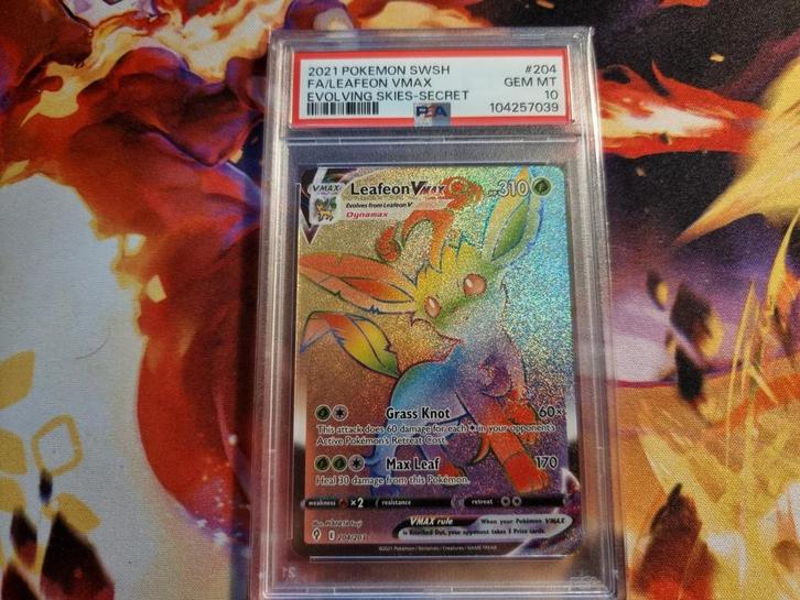 Leafeon vmax evolving skies psa10 mint, Hobby en Vrije tijd, Verzamelkaartspellen | Pokémon, Zo goed als nieuw, Ophalen of Verzenden