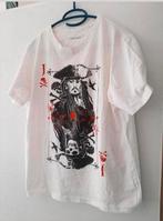 Disneyland Paris T-shirt Jack Sparrow Pirates Caribbean., Ophalen of Verzenden, Gedragen, Maat 52/54 (L), Wit