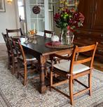 Eettafel met zes stoelen, Huis en Inrichting, Tafels | Eettafels, 200 cm of meer, 50 tot 100 cm, Gebruikt, Rechthoekig