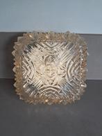 Vintage Retro Plafondlamp Plafonierre Amberkleurig, Ophalen of Verzenden, Gebruikt, Glas