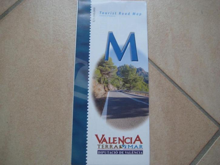 Wegenkaart van de provincie Valencia, Boeken, Atlassen en Landkaarten, Gelezen, Landkaart, Spanje, 1800 tot 2000, Verzenden