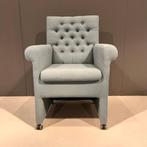 1x Grazia eetkamerfauteuil met wiel DOE EEN BOD!, Ophalen, Blauw, Nieuw, Eén