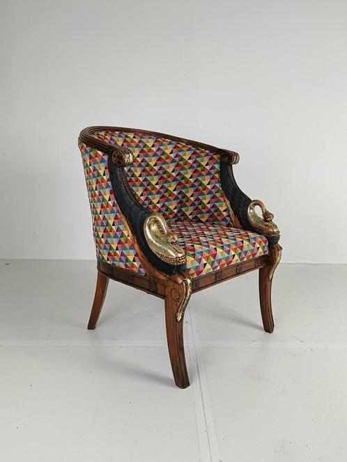 Decoratieve Neoklassieke Zwaan Armstoel, Antiek en Kunst, Antiek | Meubels | Stoelen en Banken, Ophalen