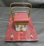 Inktstel met brievenhouder en pennenhouder van glas [348], Ophalen