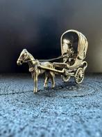 Zilveren miniatuur paard met koets, Ophalen of Verzenden, Zilver
