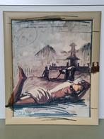 Nico Vrielink grote kunstdruk geschilderde lijst 73,5x87,5cm, Antiek en Kunst, Kunst | Litho's en Zeefdrukken, Ophalen
