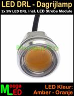 LED Motor Strobe Flitser - 2x 3W Zilver RF AB – Oranje, Motoren, Ophalen of Verzenden