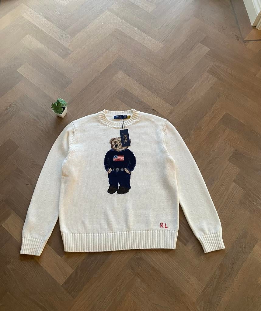Ralph Lauren knit met beer, Ophalen of Verzenden, Nieuw, Maat 48/50 (M), Wit