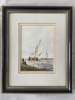 Schilderij 2st. van M.Brouwer 21x26cm in houten lijst, Ophalen of Verzenden