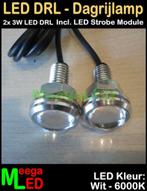 LED Motor Strobe Flitser - 2x 3W Zilver RF AB - Wit, Motoren, Ophalen of Verzenden