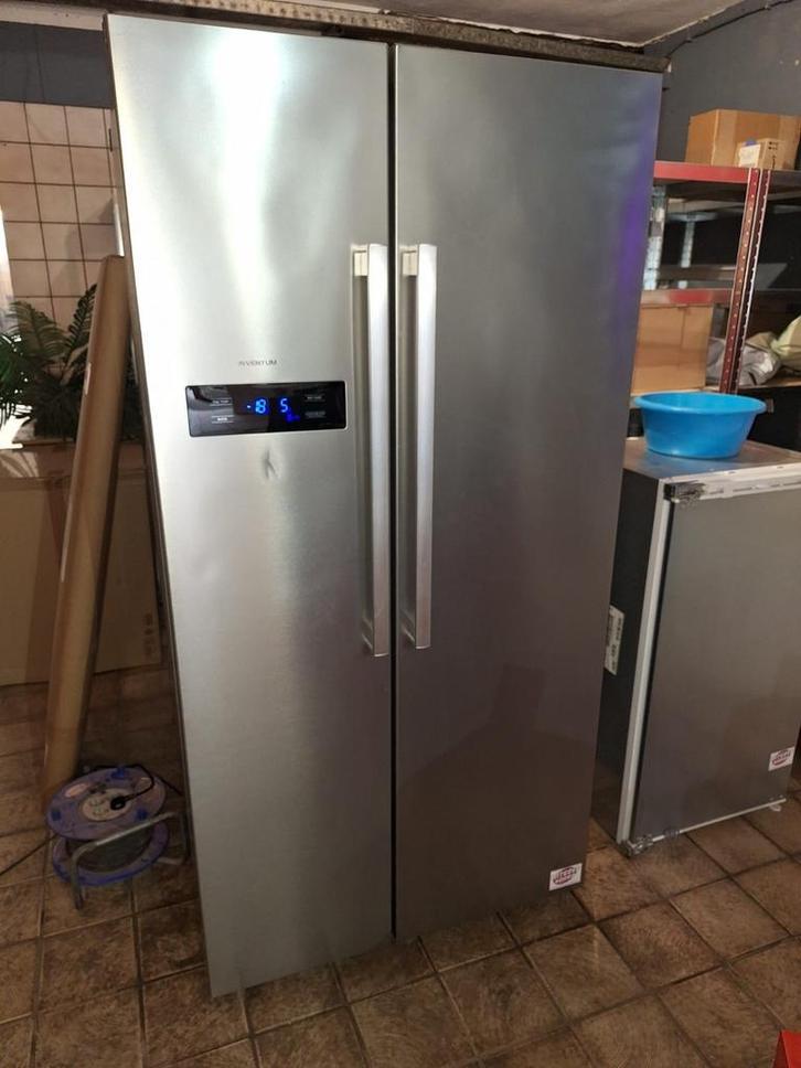 inventum side bi side koel/vries, Witgoed en Apparatuur, Vriezers en Diepvrieskisten, Zo goed als nieuw, Vrijstaand, 160 cm of meer