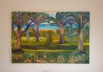 Schilderij BLUE GOLDEN FOREST groot schilderij, Ophalen