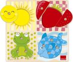 Goula Puzzel – Houten knopjespuzzel 4 kleuren - nieuw, 2 tot 4 jaar, 10 tot 50 stukjes, Nieuw, Ophalen of Verzenden