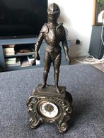 Antieke Bronzen Klok met Ridder - Perfect Lopend!, Antiek en Kunst, Ophalen of Verzenden