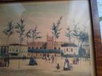 Handgekleurde prenten Hofvijver Mauritshuis en Plein 1813 DH, Ophalen of Verzenden