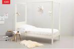 NOUS Living hemelbed Julia. 90x200 cm. Wit Massief grenen, Ophalen, 85 tot 100 cm, Zo goed als nieuw, Matras