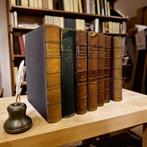Set van 7 oude lederen boeken / decoratie, Boeken, Encyclopedieën, Ophalen, Gelezen