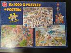 Jan van Haasteren combidoos 3x1000, Ophalen of Verzenden, 500 t/m 1500 stukjes, Zo goed als nieuw, Legpuzzel