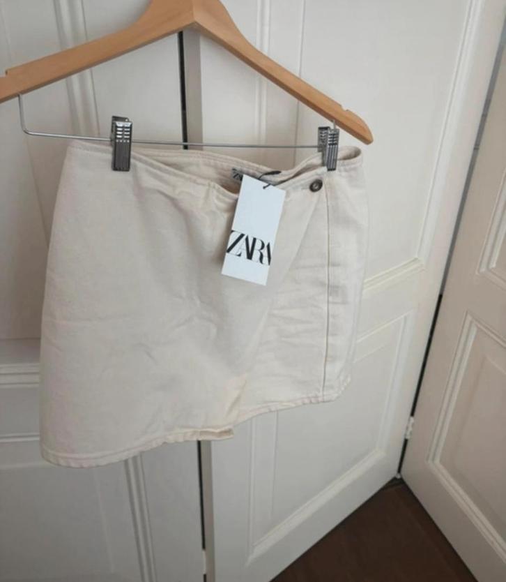 Zara beige broekrok, ecru broekje met overslag, mini rok,S/M, Kleding | Dames, Rokken, Nieuw, Maat 34 (XS) of kleiner, Beige, Boven de knie