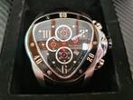 Tonino Lamborghini Jumbo Spyder XXL 1503 Steel / Black New, Overige merken, Leer, Staal, Polshorloge