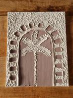 Schilderij Stucwerk Palmboom Grijsbeige-Wit Stuc Nieuw, Ophalen of Verzenden